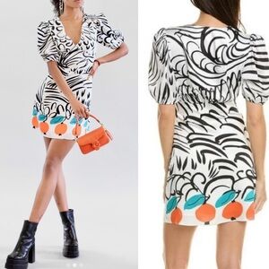 STAUD Puff Sleeve Mini Dress